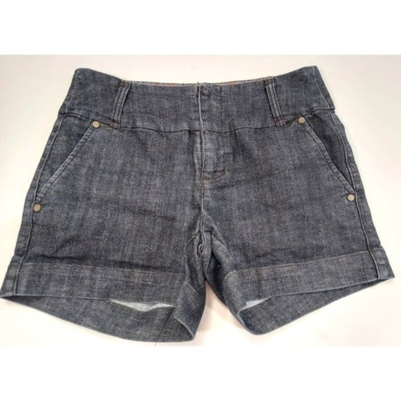 One 5 One Chino Shorts with Clasp Closure & Slit Back Pockets Blue Size 4 Women - Picture 1 of 5
